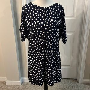 Black with white polka dot dress